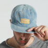 DENIM WASHED DAD HAT WITH FLAT BRIM - Image 2