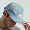 DENIM WASHED DAD HAT WITH FLAT BRIM